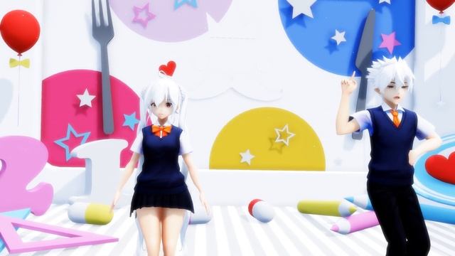 【MMD】 VRoid　オリジナルキャラで　 『とんとんま～え！』 смотреть онлайн