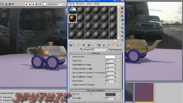 Tutorial 3ds Max. Material Pintura para Automóviles (car paint) (parte 3/3). смотреть онлайн