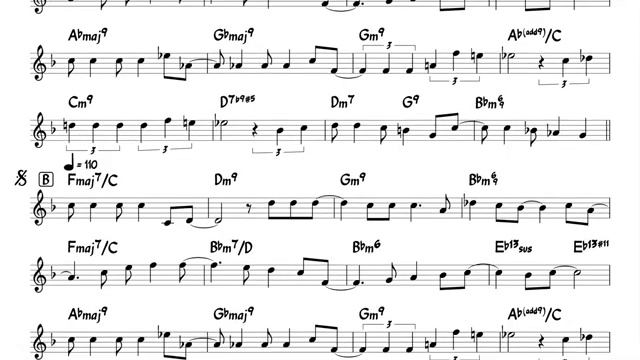 Luisa (Toninho Horta) Backing track + score for Eb alto instruments смотреть онлайн