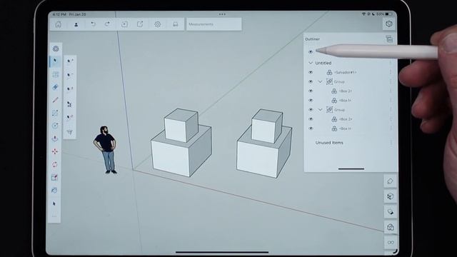 Outliner Panel - SketchUp for iPad Square One смотреть онлайн