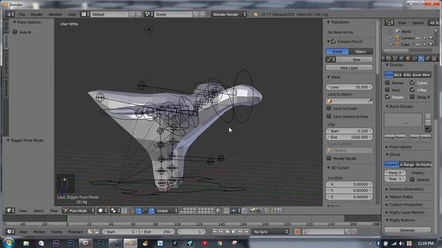 Rigging IK animation blender tutorial Blender ATX смотреть онлайн