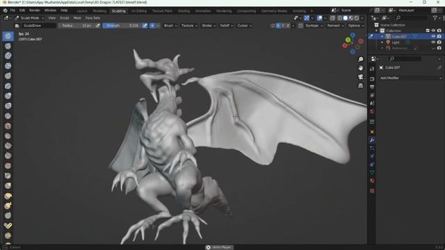 My First 3D Dragon Model In Blender - Timelapse @grabbitt @udemy смотреть онлайн