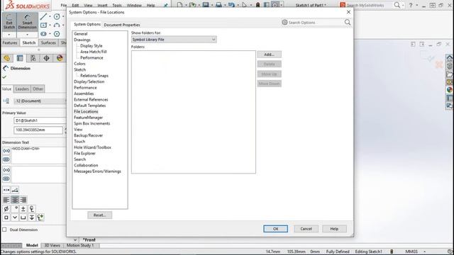 Symbol library file(GTOL.SYM) is missing. (MOD-DIAM) en SolidWorks смотреть онлайн