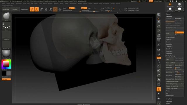 How to sculpt in Zbrush (How to make mesh transparent) | Runeforge Skeleton: Episode 8 смотреть онлайн