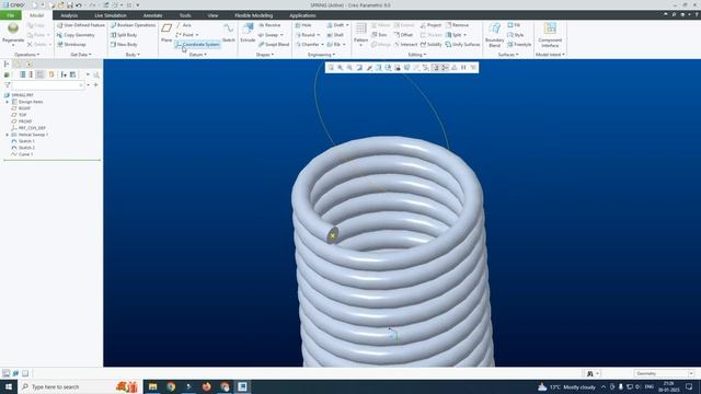 How To Design Extension Spring | Design Of Extension Spring | Spring 3D model | Creo Parametric смотреть онлайн