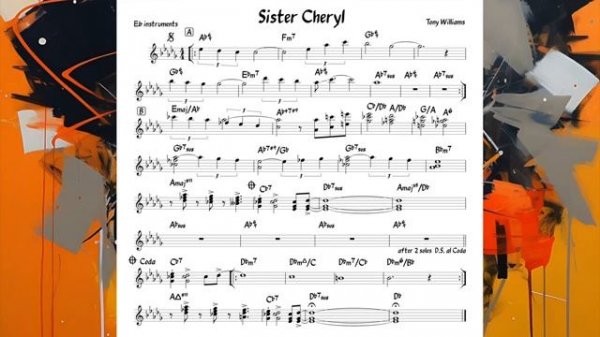 Sister Cheryl (Tony Williams) Backing track + score for Eb alto instruments
