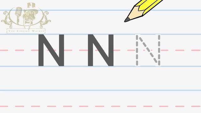 Write the letter N | Alphabet Writing lesson for children | The Singing Walrus смотреть онлайн