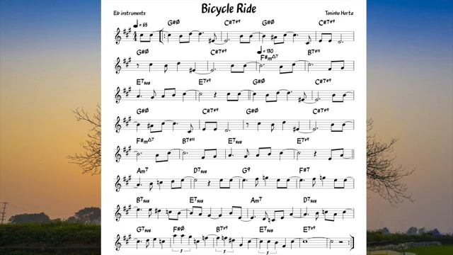 Bicycle Ride (Horta) Backing track + score for Eb alto instruments смотреть онлайн