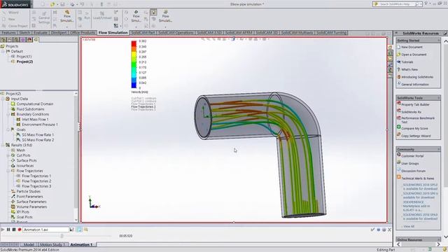 Internal pipe simulation - Solidworks смотреть онлайн