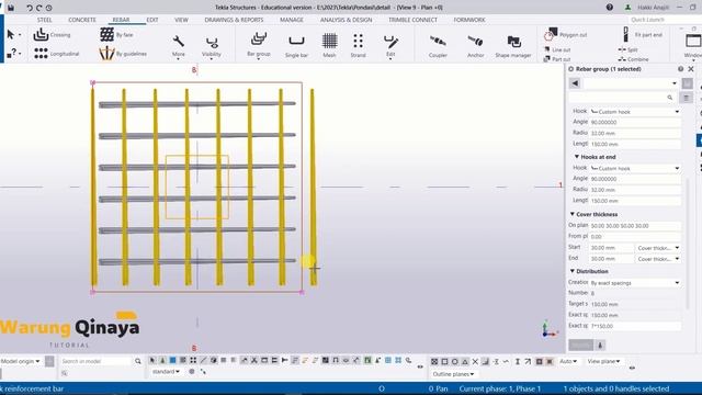 Tekla Struktur | Detail Penulangan Pondasi Tapak смотреть онлайн