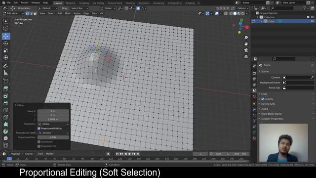 Proportional Editing (Soft Selection) in Blender | Blender Nepali Tutorial смотреть онлайн