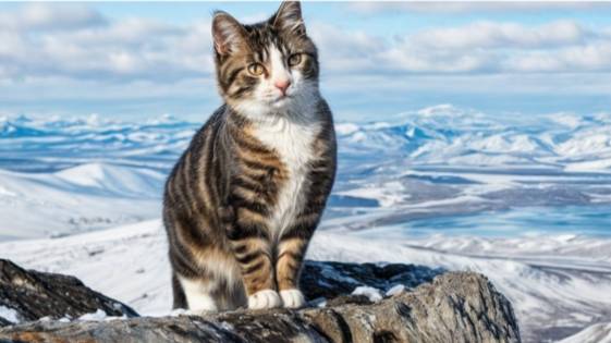 Четырехмесячный котенок покорил Альпы смотреть онлайн