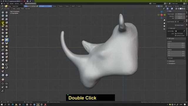 How to sculpt a rhinoceros head Blender 2 9 and 3 0 Quick Tips Series смотреть онлайн