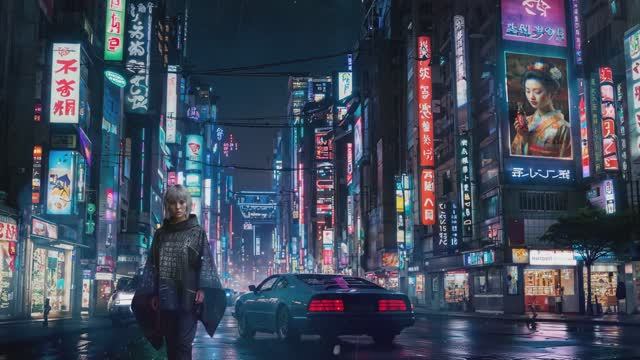 Музыка в стиле Blade Runner 1ч [видео 4к]: киберпанк под дождем в неоновом городе, эмбиент, неонуар смотреть онлайн