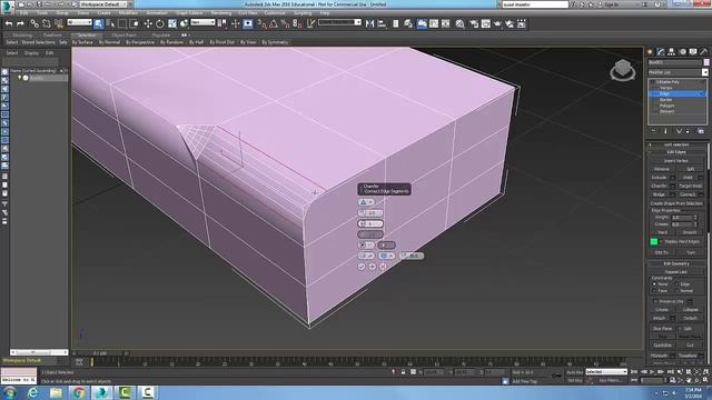 3ds Max 08-41 Editable Poly Edit Edges Rollout Chamfer смотреть онлайн
