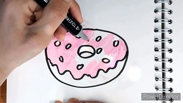 How To Draw A Cute Donut Easily/Рисование пончика для детей