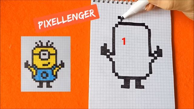 How to Draw Minion Simple Picture Pixel Art 如何繪製 कैसे आकर्षित करने के लिए смотреть онлайн