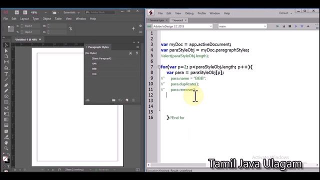 Sec-3 | Adobe InDesign Script in Tamil: Handle Paragraph Style & For loop, if, else if & else state смотреть онлайн