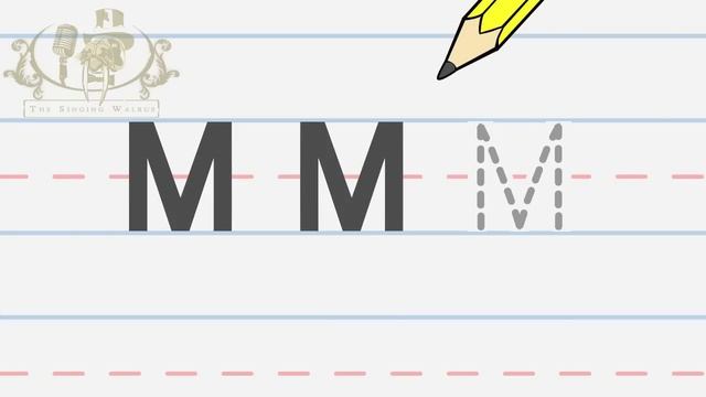 Write the letter M | Alphabet Writing lesson for children | The Singing Walrus смотреть онлайн