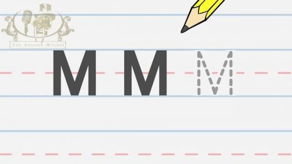 Write the letter M | Alphabet Writing lesson for children | The Singing Walrus
