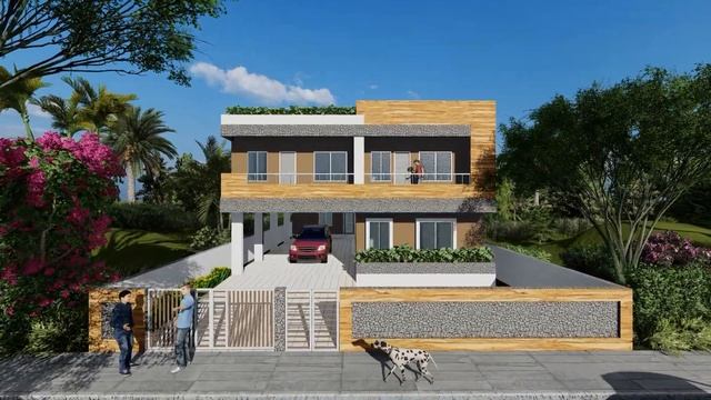 House 3D view | AutoCAD, Revit Architecture, SketchUp, Vray | Rendering смотреть онлайн