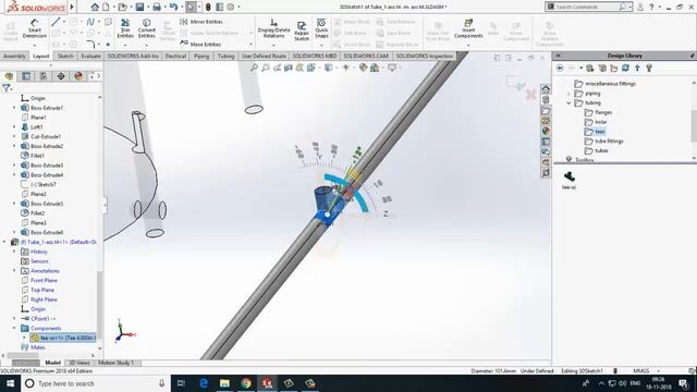 Solidworks Tutorial Lesson 4: Solidworks Piping Tutorial - Piping for beginners смотреть онлайн