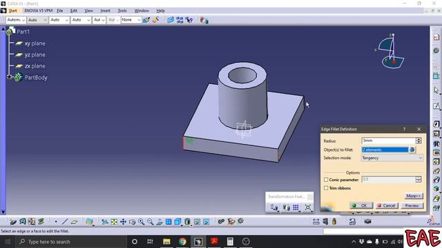 CATIA TUTORIALS IN TELUGU - TUTORIAL NO 15 - 3D MODEL - 1 смотреть онлайн