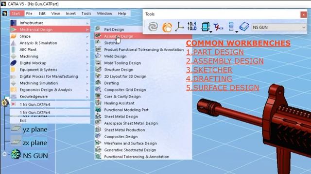 CATIA V5 FOR BEGINNERS (02) - MOUSE,WORKBENCHES,TOOL BARS смотреть онлайн