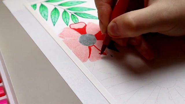 Drawing and Coloring a Floral Decor with Pagos Watercolor Dual Tip Brush Pen Set - Tutorial 2 смотреть онлайн