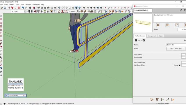 การสร้าง Assembly ในโปรแกรม SketchUp ด้วย Profile Builder 3 - 004 смотреть онлайн
