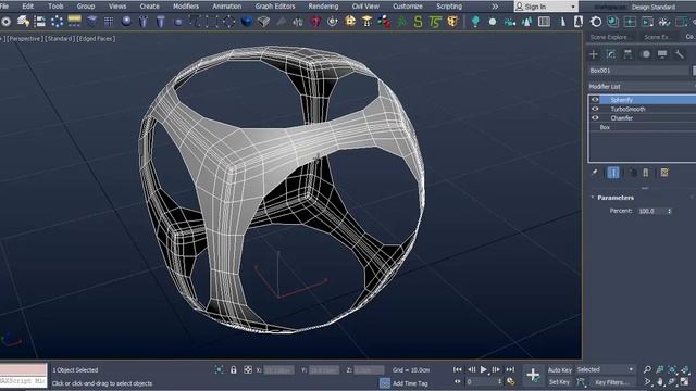 3ds MAX Chamfer 모디파이 활용하기 смотреть онлайн