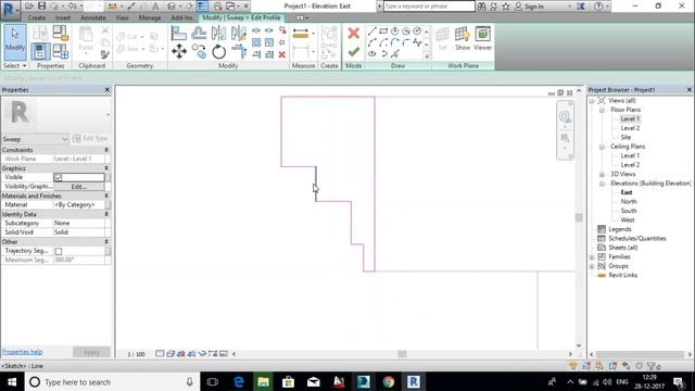 revit 2017 Architecture ,extensions, sweep смотреть онлайн