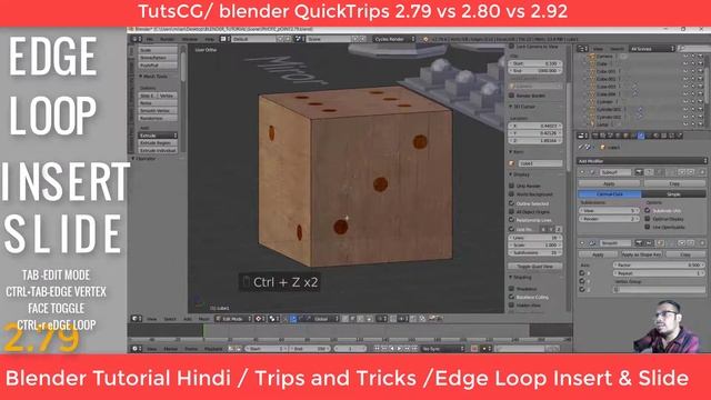 10.Blender Edge loop Cut And Slide :Beginer || Hindi || QuickTrips 2.79 vs 2.80 vs 2.92 смотреть онлайн