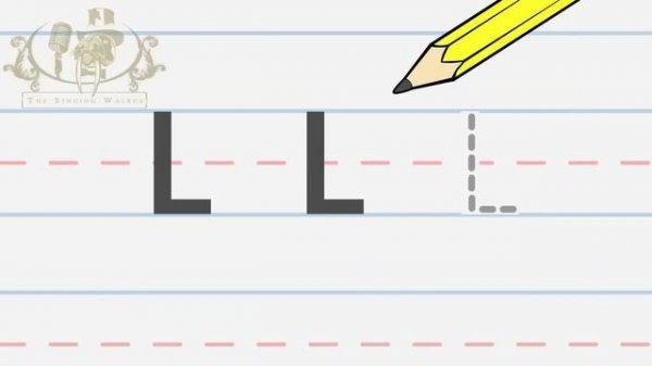 Write the letter L | Alphabet Writing lesson for children | The Singing Walrus
