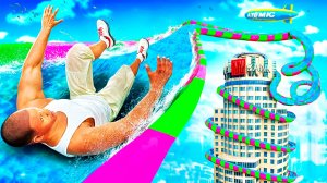 БЕЗУМНЫЙ СПУСК СО СКОЛЬЗКОЙ ГОРКИ в ГТА 5 МОДЫ! ОБЗОР МОДА В GTA 5 ONLINE ВИДЕО