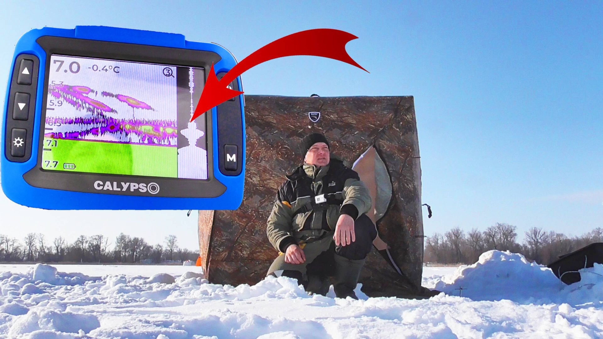 Зимняя рыбалка с Эхолотом CALYPSO FFS-01 Comfort! Подводная съемка смотреть онлайн