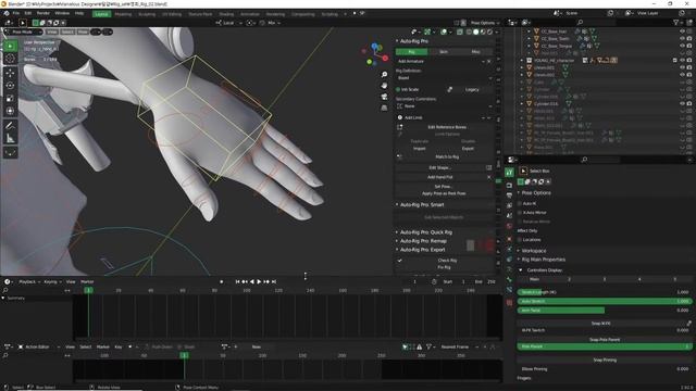 Blender 2.9x-Auto rig pro hand IK and custom bone смотреть онлайн