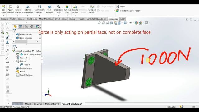 Simulation Of Wall Mount | SOLIDWORKS Simulation Tutorial