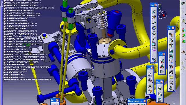 CATIA V5 Five cylinders radial engine for a model airplane смотреть онлайн