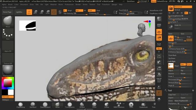 Raptor 3D sculpt смотреть онлайн