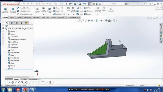 RIB FEATURE IN SOLIDWORKS 2016 смотреть онлайн