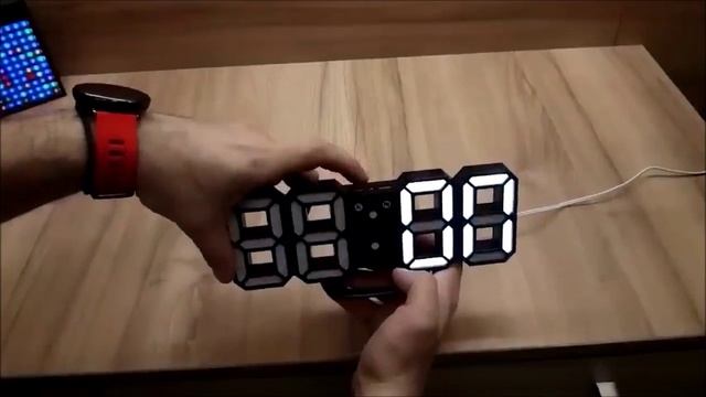 3D светодиодные настенные часы. смотреть онлайн