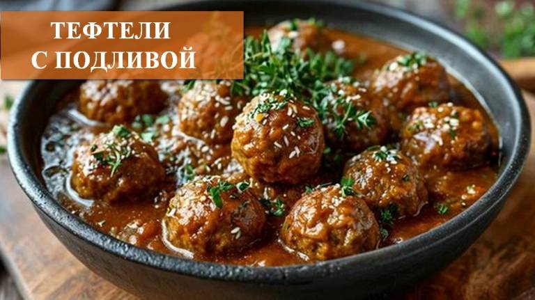 Тефтели с рисом. Как в детстве. Тефтели с подливкой в духовке.