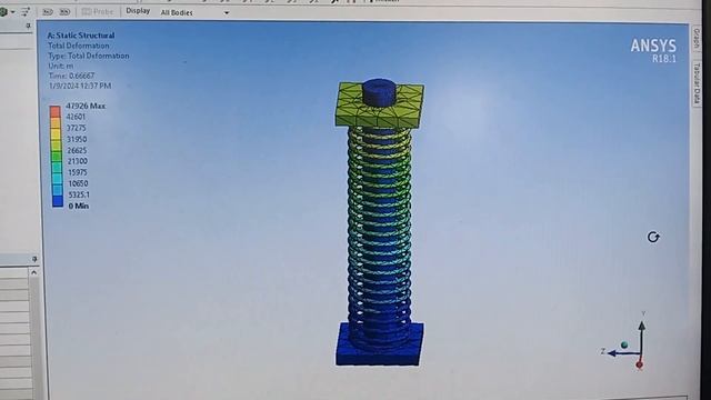 spring system deformation using ansys смотреть онлайн