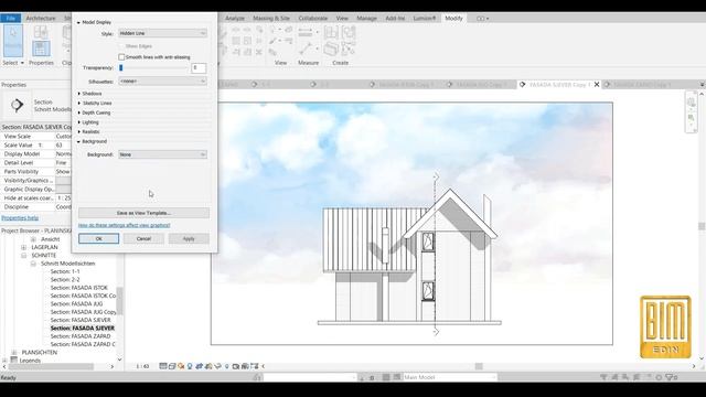 REVIT ADVANCE PROJECT PRESENTATION_COMBINING HIDDEN LINES VISUAL STYLE WITH REALISTIC VISUAL STYLE смотреть онлайн
