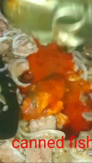 Fry Pork With Canned Fish Recipe For Breakfast
