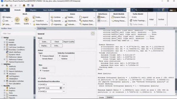 Ansys Fluent - Volume of Fluid setup for a water chamber tutorial