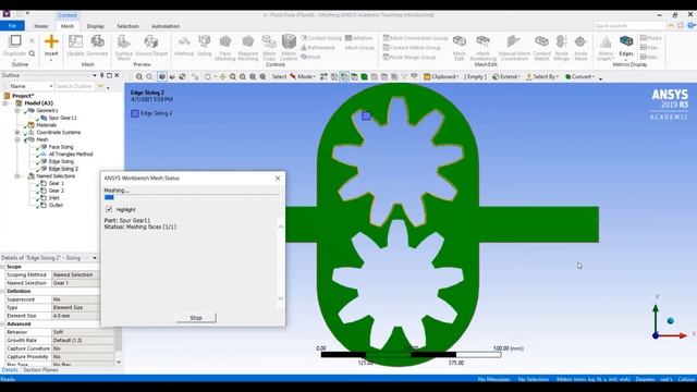 Ansys Fluent: False Gear Pump With Dynamic Mesh: Setup смотреть онлайн