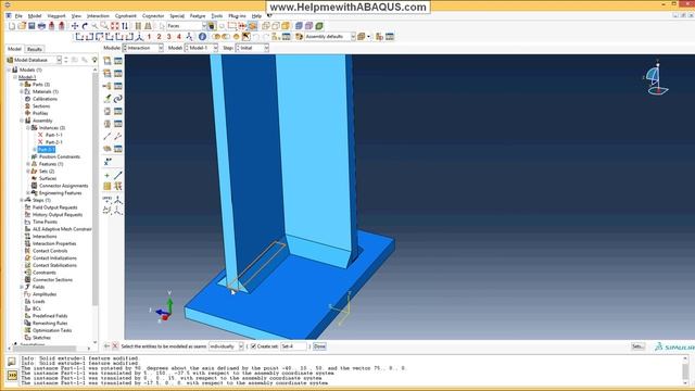 Simulation of welded connection in Abaqus смотреть онлайн