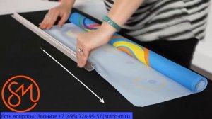 Замена баннера в Ролл ап стенде стандарт Stand-M